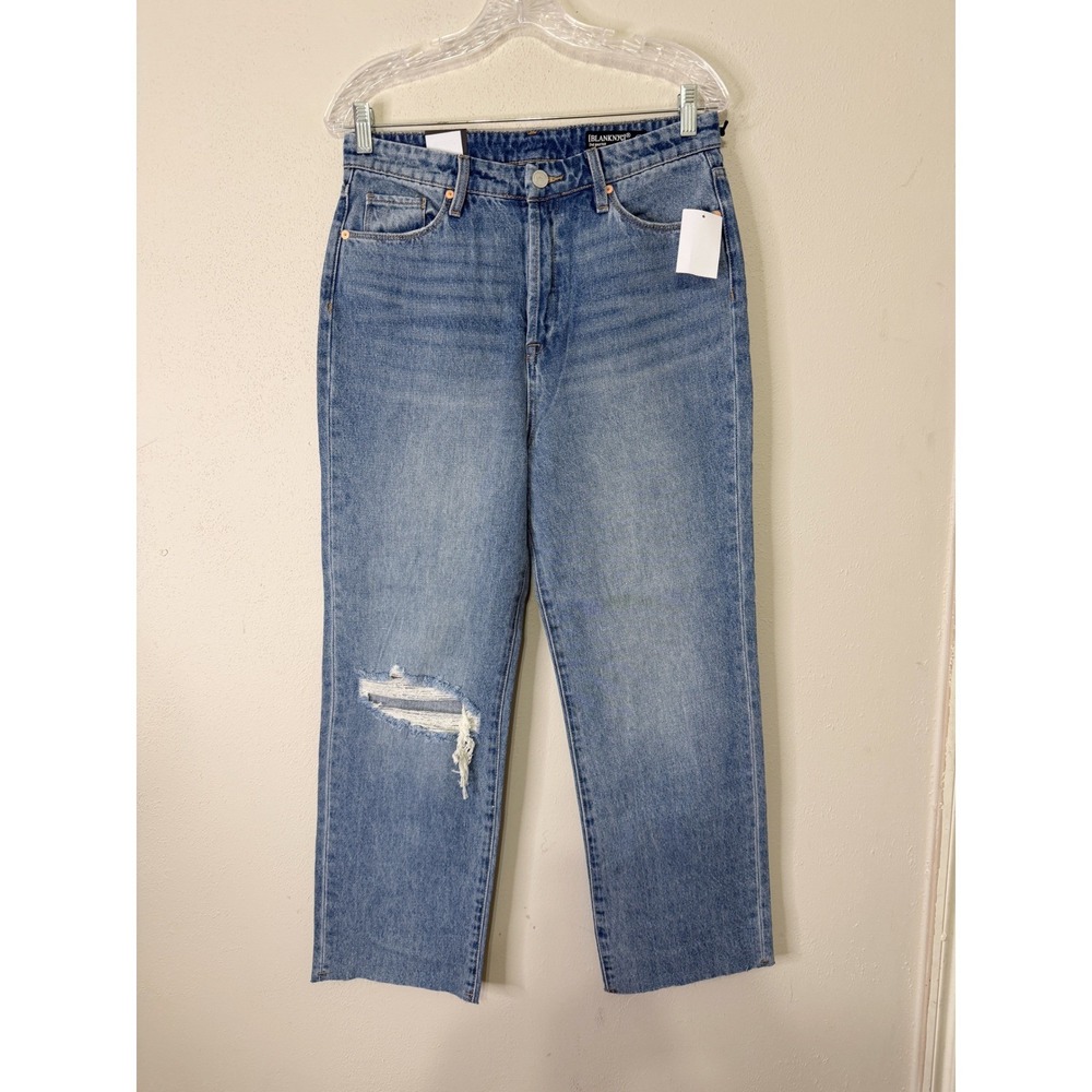 BlankNYC The Baxter Ribcage Straight Leg Jeans Blue Distressed Size 29 High Rise - Picture 7 of 13